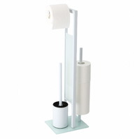 Porte-papier hygiénique multifonctionnel moderne en acier inoxydable et verre avec brosse Design durable pour hôtels