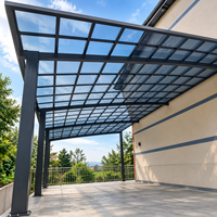 Structure en aluminium robuste, abri pour voiture autoportant, toiture en polycarbonate, tente de stationnement pour voiture, auvent à structure métallique