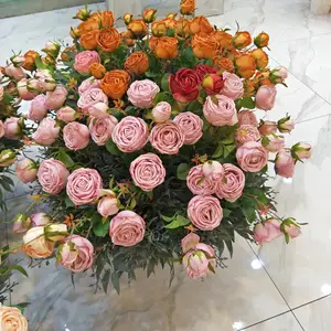 Flores artificiales Flores de seda Real Touch Rosa artificial decorativa para decoración de boda Rosas Flor
