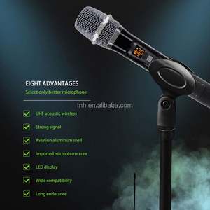 TNH UM- M102 mikrofon multifungsi, mikrofon profesional UHF 2 saluran, mikrofon suara jernih daya tinggi untuk acara Karaoke Keluarga - Product Image 2