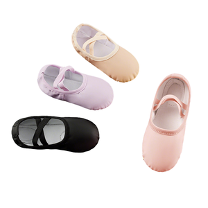 Chaussons <span class=keywords><strong>de</strong></span> <span class=keywords><strong>danse</strong></span> en cuir PU <span class=keywords><strong>de</strong></span> haute qualité pour enfants, semelle fendue et sans lacets, parfaits pour l'entraînement et la pratique, pour filles et garçons - Product Image 1