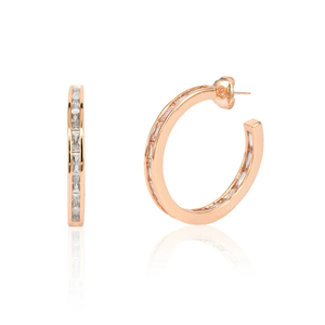 Gemnel 925 gioielli in argento smeraldo <span class=keywords><strong>baguette</strong></span> pietre preziose <span class=keywords><strong>orecchini</strong></span> del cerchio donna - Product Image 5