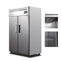 Vente chaude : Réfrigérateur commercial double porte 1000L, réfrigérateurs et congélateurs côte à côte