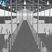 Grange de ferme de structure en acier de conception moderne pour des moutons pour des fermes modernes