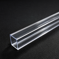 Tube carré extrudé en polycarbonate 25x25mm transparent ignifuge résistant aux intempéries pour la protection des cartes de circuits et des faisceaux de câbles