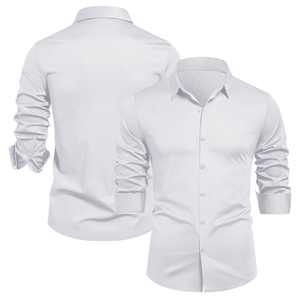 Camisa de Vestir de Trabajo de Manga Larga Personalizada para Hombre, Uniforme de Trabajo, Corte Entallado, Lisa, Formal, para Oficina - Product Image 2