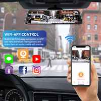 Rétroviseur à écran tactile 12 "4k Dash Cam avant et arrière 4k double objectif voiture Dvr Dash caméra Wifi Gps 4k Dashcam