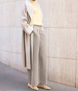 Manteau trench croisé en mélange laine/polyester, manches évasées, col rabattu, décontracté, extra long, design hiver, coupe-vent - Product Image 4