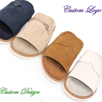Logo personnalisé, design personnalisé, pantoufles d'été italiennes pour hommes de haute qualité, semelle intérieure en PU faite à la main, pantoufles en cuir confortables à enfiler