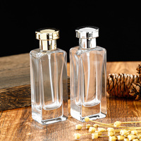 Flacon de parfum luxueux 50 ml Nouveau design Flacon de parfum rectangulaire en verre Fournisseur
