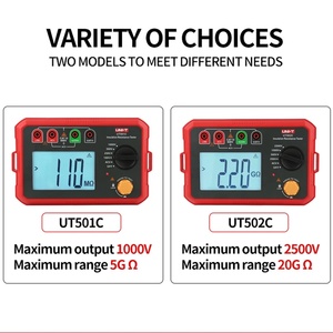 Megóhmetro Digital UNI-T UT501C/UT502C, Probador de Aislamiento de 2500V, Precisión (0.05% + 2), Pantalla LCD, Corriente 0-10A, 0.01m-5000G - Product Image 2