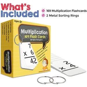 Tarjetas de aprendizaje de multiplicación para niños, tarjetas Flash personalizadas de alta calidad, educativas, gran oferta - Product Image 2