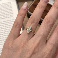 Bague de fiançailles de luxe française en argent sterling S925 plaqué or jaune 18 carats avec moissanite taille marquise certifiée GRA 2,0 carats VVS D