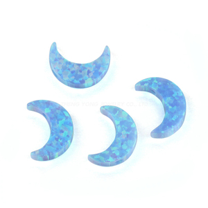 Perla <span class=keywords><strong>di</strong></span> <span class=keywords><strong>Opale</strong></span> Blu a Mezza <span class=keywords><strong>Luna</strong></span>, <span class=keywords><strong>Pietra</strong></span> <span class=keywords><strong>di</strong></span> <span class=keywords><strong>Opale</strong></span> Bianco Sintetico a Forma <span class=keywords><strong>di</strong></span> <span class=keywords><strong>Luna</strong></span>, <span class=keywords><strong>Opale</strong></span> Lunare 8x11mm - Product Image 4
