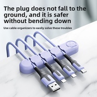 Organizador de Cables de Silicona para Escritorio, Montaje en Pared, Autoadhesivo, Sin Clavos, Protector de Cables de Carga, Gestión y Almacenamiento