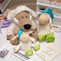 Boneka Serigala Kreatif Berpakaian Domba Topi Tidur Mie Mie Boneka Domba Plushie Serigala Boneka Hewan Lembut