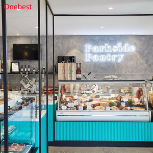 Mueble de <span class=keywords><strong>Bar</strong></span> Personalizado Moderno para Cafetería, Pastelería o Hotel, Diseño Creativo en Azul Claro - Product Image 2