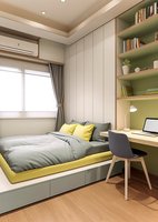 Lit Tatami Multifonctionnel Intégré Max Space avec Panneau en Bois, Bureau et Bibliothèque – Conception Gain de Place pour Chambre Compacte, Hôtel, Appartement