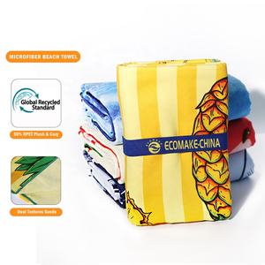 エコ デュアルテクスチャ 両面マイクロファイバービーチタオル 超吸収 速乾 抗菌 防臭 ビーチ プール シャワー用 - Product Image 1