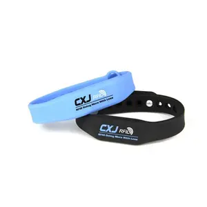 Pulseras de silicona nfc impermeables, rfid, pago sin efectivo, NTAG215, nfc