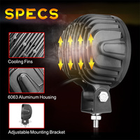 Luz LED Redonda de 4.7 Pulgadas, Ámbar o Blanca, 45W, Haz de Luz Concentrado y Difuso, 12V, Luz de Conducción LED para Camionetas
