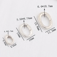 Argent brut S925 argent Sterling ouvrable ovale mousqueton Clip crochet anneau homard fermoir boucle connecteur bijoux accessoires