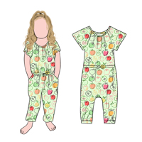 Usine directement vente à bas prix personnalisé filles barboteuse sur jambes et pull à manches courtes ensemble de vêtements pour enfants pour enfants