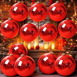 Décorations de Noël, boules de Noël en plastique de grande taille, boules argentées/dorées/rouges, décorations pour arbre de Noël - Product Image 1