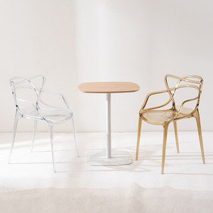 Modern Transparent Plastic Dining Chair With <b>Backrest</b> Nordic Style Minimalist Home Chair Light Luxury Design Adult Use - Product Image 4