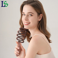 Brosse à cheveux sèche et humide à double usage personnalisée, brosse à cheveux pour le coiffage, massage du cuir chevel, peigne vert creux pour femmes