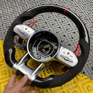 Volante Deportivo en Forma de <span class=keywords><strong>D</strong></span> de Fibra de Carbono y Cuero DOS para Mercedes-Benz C300 <span class=keywords><strong>C200</strong></span> W204 W212 W211 Glc E S G Class Premium Mate - Product Image 3