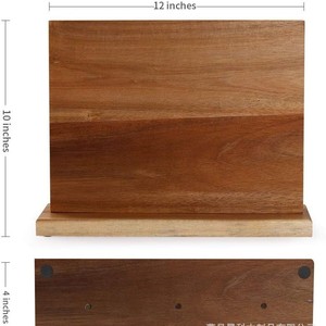 Wooden Magnetic Knife Block 7pcs <b>Desktop</b> Storage Rack For Kitchen Knives And Scissors - Product Image 4
