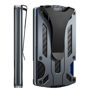 Portafoglio <span class=keywords><strong>in</strong></span> Alluminio 2026 Personalizzato con <span class=keywords><strong>Tasca</strong></span> Frontale, Blocco RFID, Sottile e Minimalista con Linguetta Estraibile per Carte di Credito - Product Image 4