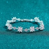 Gelang Kupu-kupu Moissanite Berlian Asli Perak 925 Emerald Marquise Cut Berkilau Warna D VVS1 Lulus Uji