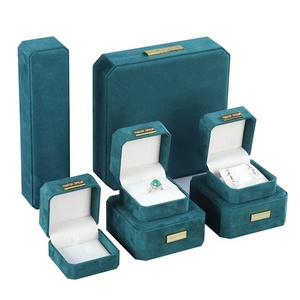 Quality competitive price in stock faux suede velvet jewelry packaging box In stock jewelry packaging box
