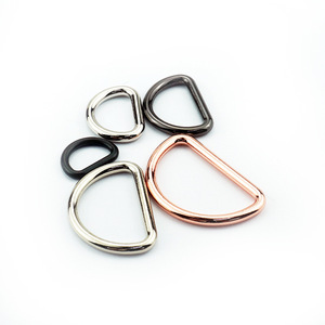 หัวเข็มขัดโลหะรูปตัว D ขนาด 15-38 มม. ชุบโลหะผสมสังกะสี ทนทานต่อการสึกหรอ สำหรับกระเป๋า เป้สะพายหลัง อุปกรณ์สัตว์เลี้ยง หัวเข็มขัดวงแหวนสีพื้น - Product Image 1