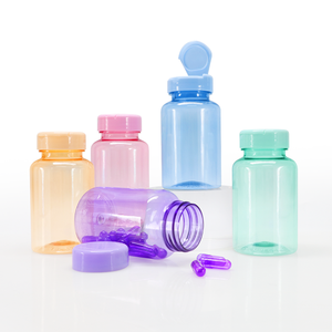 Food Grade 150ml PET <b>Supplement</b> Pill Capsule Vitamin Bottle Flip Top Cap Support Colour and Finishing Customization - Product Image 3