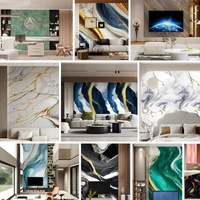 Panneau mural en PVC 100% imperméable, feuille de marbre à revêtement UV haute brillance pour utilisation dans la salle de bain