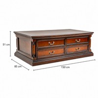 Table basse en bois massif, mobilier de salon américain, style chaleureux, table centrale avec fonction de rangement, assortie au canapé, en stock