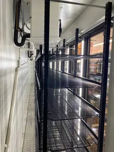 Коммерческие холодильные витрины, доставка из США-Прогулка в стеклянных дверях холодильной комнаты с полками и сэндвич-панелями
