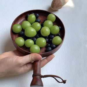 Black Walnut Wood <b>Tray</b> With Handle Natural Solid Wood Handmade Retro Style <b>Snack</b> Dessert Plate Wall Mountable - Product Image 1