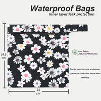 Pochette en tissu multifonctionnelle 24*24,5 cm, imperméable et anti-fuite, pour le rangement de sous-vêtements et de matériel menstruel