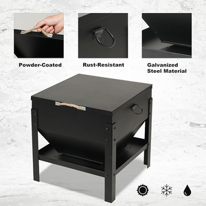 Jh-mech gia cầm ăn và uống gà với nắp chống thấm nước công suất lớn cầm tay thép đen tự động gà trung chuyển - Product Image 3