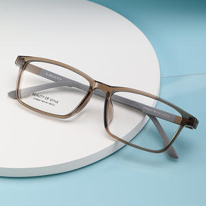 Gafas ópticas E Beauty Square para mujer, montura de acetato UV400, tamaño mediano, estilo artístico C3, marrón transparente - Product Image 4