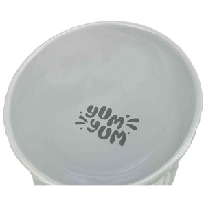 Comedero Elevado de Cerámica para Mascotas, 0.35 L, Gris, Diseño Chevron, Yum Yum Design - Product Image 3