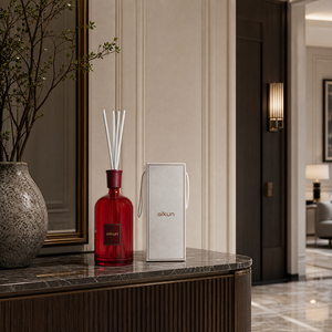 Aikun Substantial Capacity Continuous Fragrance Flame Free Ruby Glass <b>Reed</b> <b>Diffuser</b> Gift Set in Display Packaging <b>for</b> Home Decor - Product Image 2