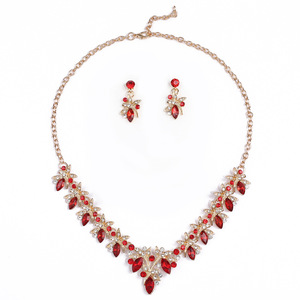 Conjunto de Collar y Pendientes Europeos y Americanos de Aleación con Cristales de Vidrio Incrustados, Diseño de Libélula, Joyería a Juego para Vestido de Novia, Venta Transfronteriza - Product Image 5