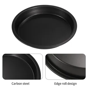 Custom Carbon Steel Non Stick 8 Inch Round Pizza Baking Pan Pizza Plate For Oven