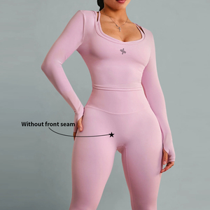 Tùy Chỉnh Activewear Các Nhà Sản Xuất Hai Mảnh Yoga Phù Hợp Với Thiết Lập Phụ Nữ Tummy Kiểm Soát Tập Thể Dục Phòng Tập Thể Dục Quần Áo Phù Hợp Với - Product Image 4