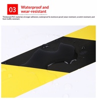 Ruban de signalisation en acrylique PVC résistant à l'usure 33m pour marquage au sol en salle blanche, bande zébrée